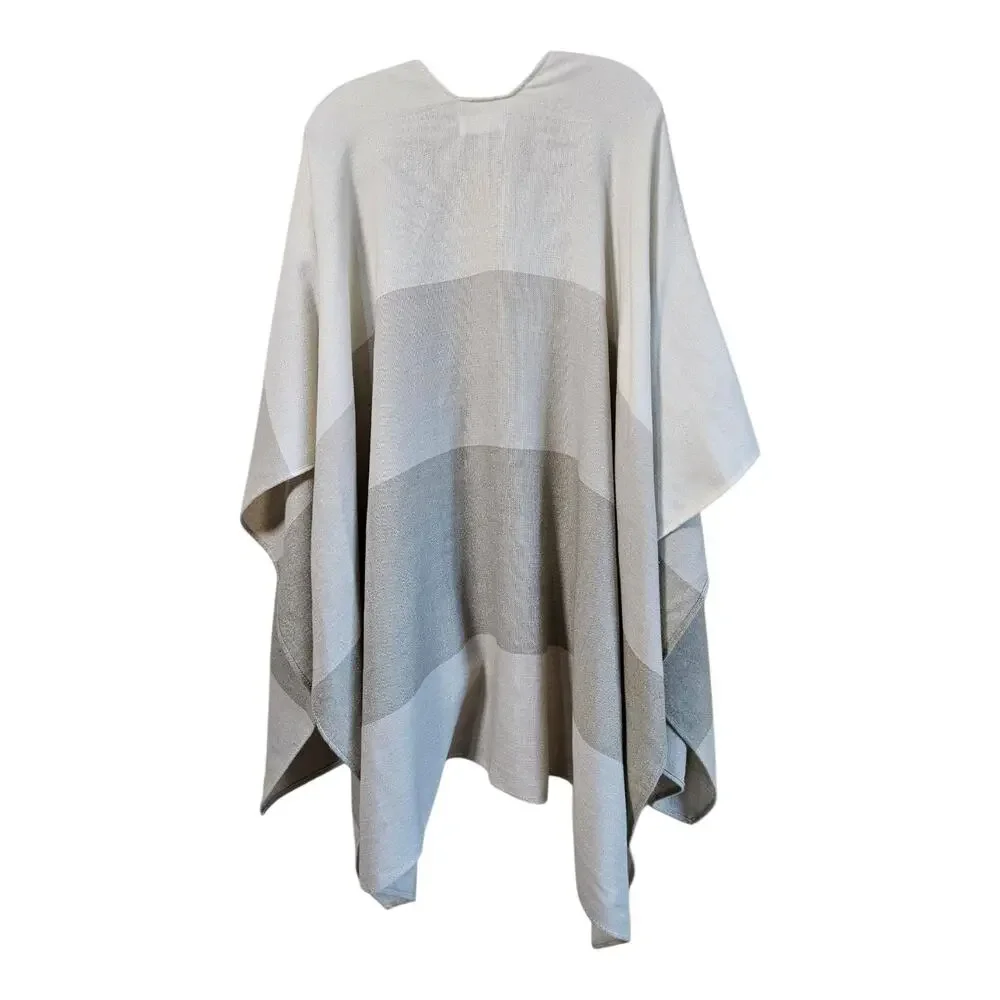 MER SEA Women One Size Thinny Travel Wrap Poncho Beige Cream Draped Lightweight